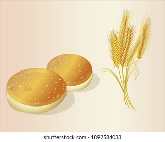 hamburger buns and wheat ears