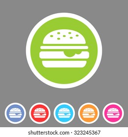 Hamburger burger icon flat web sign symbol logo label
