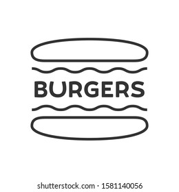 Hamburger Burger Logo, Branding, Symbol Mobile Digital Flat Icon Vector Illustration Background