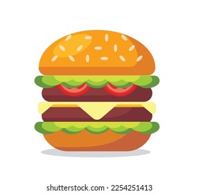 hamburger cartoon isolated vector illustration