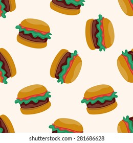 hamburger , cartoon seamless pattern background