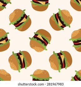 hamburger , cartoon seamless pattern background