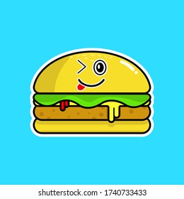 The hamburger cartoon in vector
