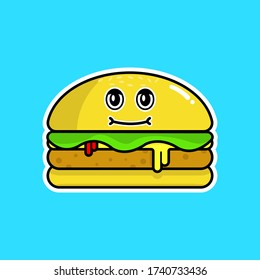 The hamburger cartoon in vector