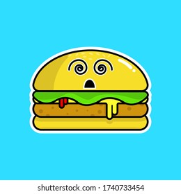 The hamburger cartoon in vector