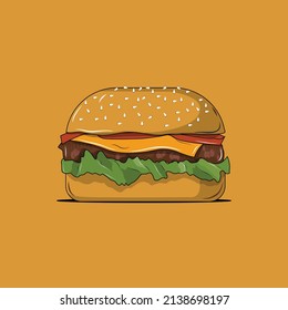Hamburger auf ZeichentrickVektorgrafik