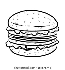 hamburger / cartoon vector and illustration, isolated on white background.