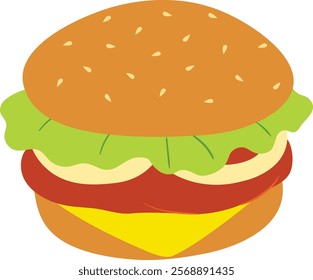 Hamburger Cartoon Vector Illustration Stock