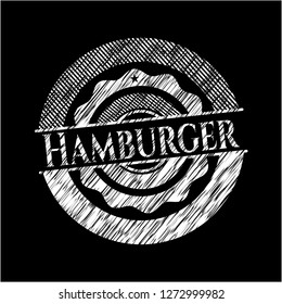 Hamburger chalkboard emblem written on a blackboard