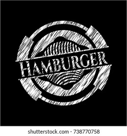 Hamburger with chalkboard texture