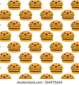 hamburger character kawaii style