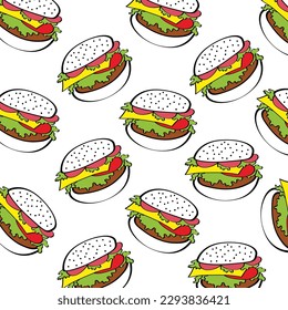 Hamburguesa con queso, vector de fondo abstracto