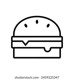 Hamburger cheese fast food doodle icon flat vector design
