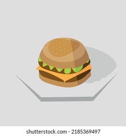 Hamburguesa con arte vector de queso