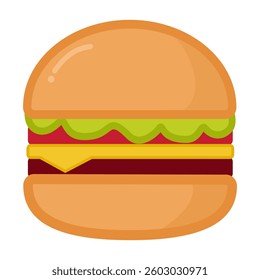 Hamburger with cheese and vegetable