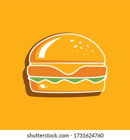 Hamburger. Cheeseburger. Fast food. Food icon. Isolated vector illustration.