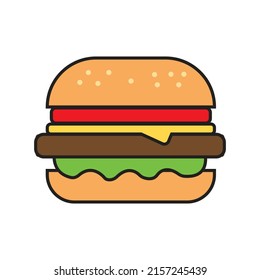 Hamburger, cheeseburger, fast street food concept.