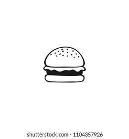 Hamburger, cheeseburger, fastfood vector icon