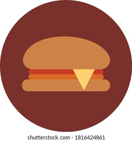 Hamburger Cheeseburger Food Icon Burger beef meat cheese fast food fastfood restaurant. Vector illustration design