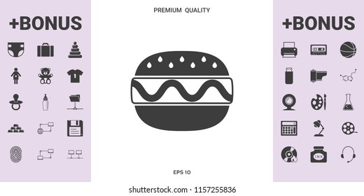 Hamburger or Cheeseburger icon - graphic elements for your design