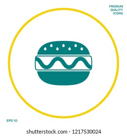 Hamburger or Cheeseburger icon. Graphic elements for your design