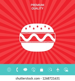 Hamburger or Cheeseburger icon. Graphic elements for your design