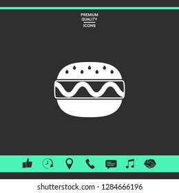 Hamburger or Cheeseburger icon. Graphic elements for your design