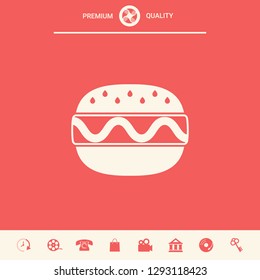Hamburger or Cheeseburger icon. Graphic elements for your design