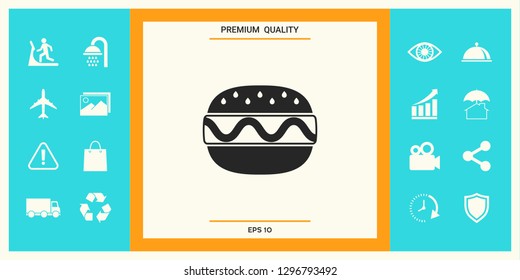 Hamburger or Cheeseburger icon. Graphic elements for your design