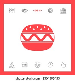 Hamburger or Cheeseburger icon. Graphic elements for your design