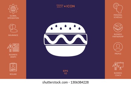 Hamburger or Cheeseburger icon. Graphic elements for your design