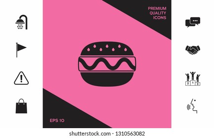 Hamburger or Cheeseburger icon. Graphic elements for your design
