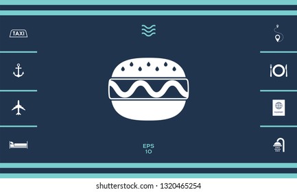 Hamburger or Cheeseburger icon. Graphic elements for your design