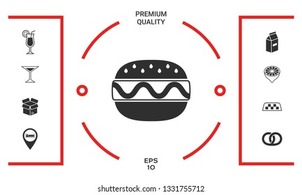 Hamburger or Cheeseburger icon. Graphic elements for your design
