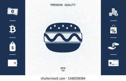 Hamburger or Cheeseburger icon. Graphic elements for your design