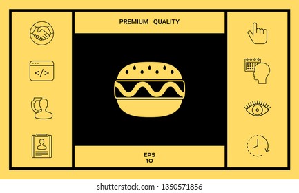 Hamburger or Cheeseburger icon. Graphic elements for your design