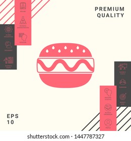 Hamburger or Cheeseburger icon. Graphic elements for your design