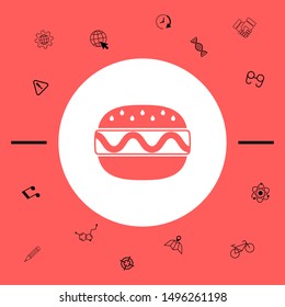 Hamburger or Cheeseburger icon. Graphic elements for your design