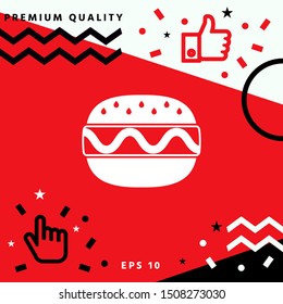 Hamburger or Cheeseburger icon. Graphic elements for your design