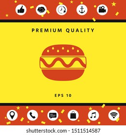 Hamburger or Cheeseburger icon. Graphic elements for your design