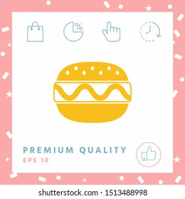 Hamburger or Cheeseburger icon. Graphic elements for your design