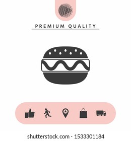 Hamburger or Cheeseburger icon. Graphic elements for your design
