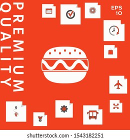 Hamburger or Cheeseburger icon. Graphic elements for your design