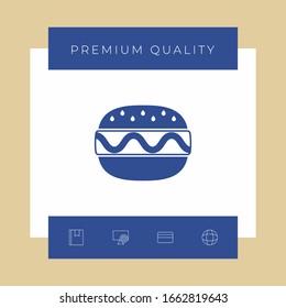 Hamburger or Cheeseburger icon. Graphic elements for your design