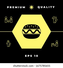 Hamburger or Cheeseburger icon. Graphic elements for your design