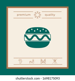 Icono Hamburguesa o Cheeseburger. Elementos gráficos para el diseño