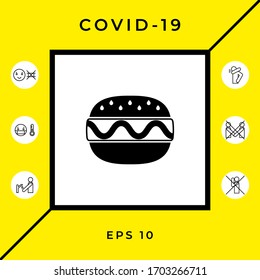 Hamburger or Cheeseburger icon. Graphic elements for your design