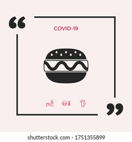 Icono Hamburguesa o Cheeseburger. Elementos gráficos para su diseño