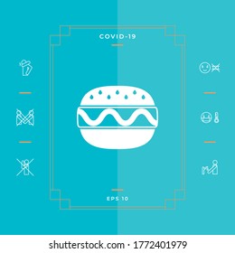 Hamburger or Cheeseburger icon. Graphic elements for your design