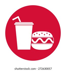 Hamburger or Cheeseburger, Paper cup with drinking straw icon
